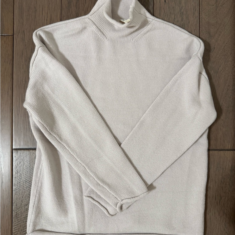 Aritzia Babaton light Sand Turtleneck Sweater